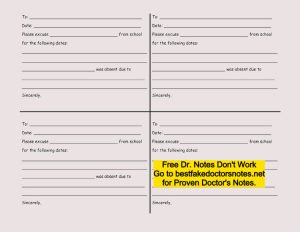 free printable doctor's note